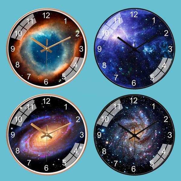 

wall clocks [10-12 inch] nordic sky galaxy clock for living room bedroom home decorations hanging creative art decor