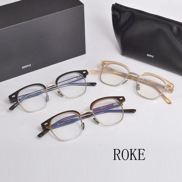 

fashion sunglasses frames 2021 korean brand gm optical eyeglasses frame roke half myopia reading presciption eyewear men women with case, Black