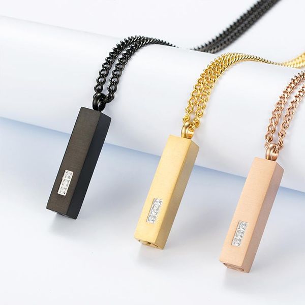 

pendant necklaces for womens rose gold zicon perfume bottle stainless steel chain necklace fashion simple jewelry 2021, Silver