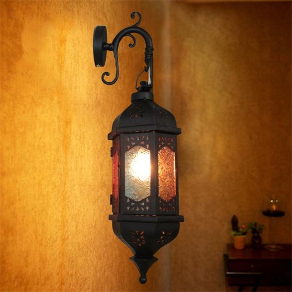 

wall lamp european moroccan e14 lamps colorful glass iron sconce lights bathroom mirror headlight bar cafe hanging fixture