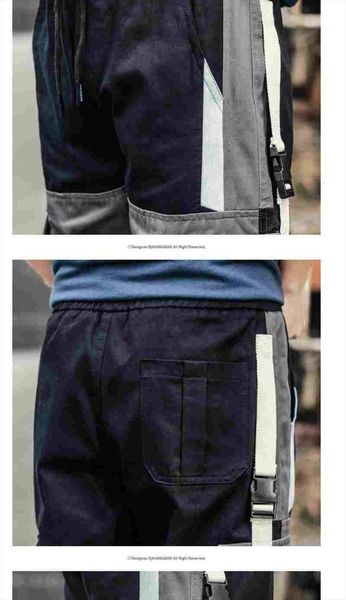 

spring cargo cotton drawstring women pant many pockets joggers trousers purple black ankle banded male casual