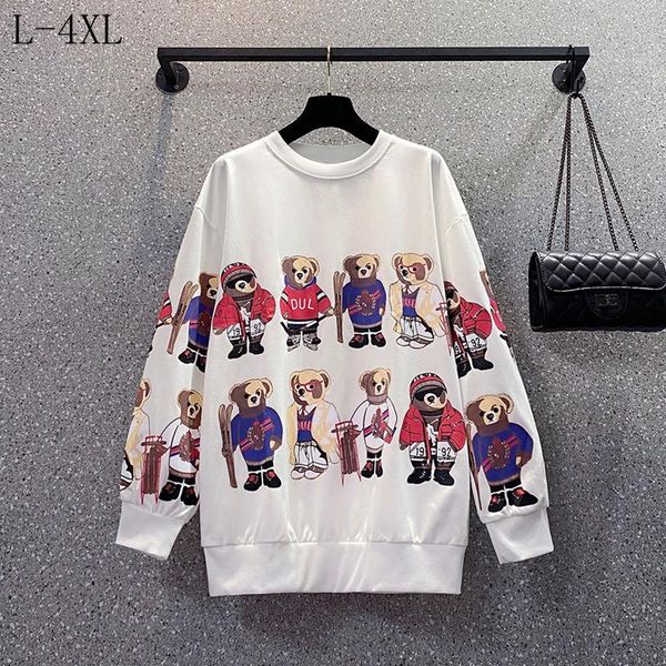 

plus size t-shirt women cartoon floral sweatershirt woman clothing casual femme pullover ladies arrival fashion 2021
