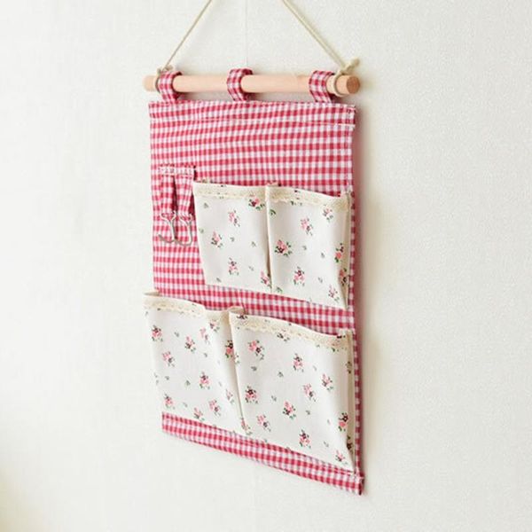 

storage boxes & bins red grid flower with hook hanging bag nice pretty functionl