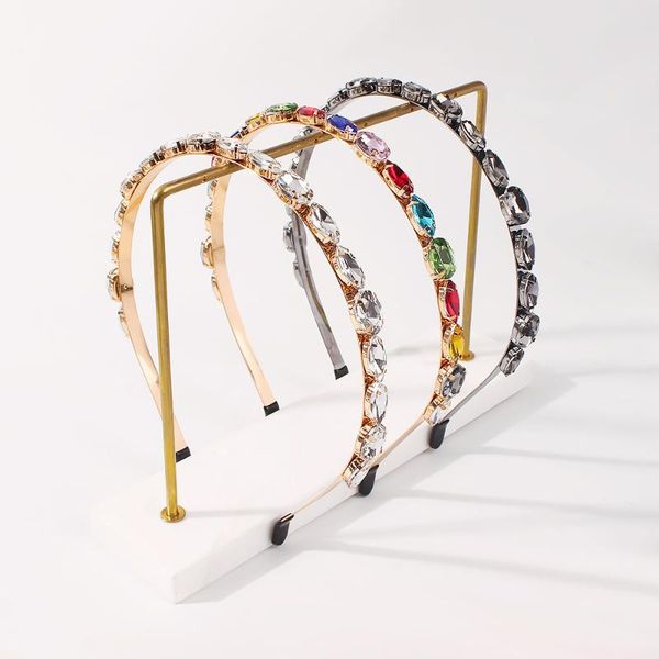 

hair clips & barrettes moflo bling baroque colorful geometric crystal hairbands simple exquisite rhinestone headbands for party girls, Golden;silver
