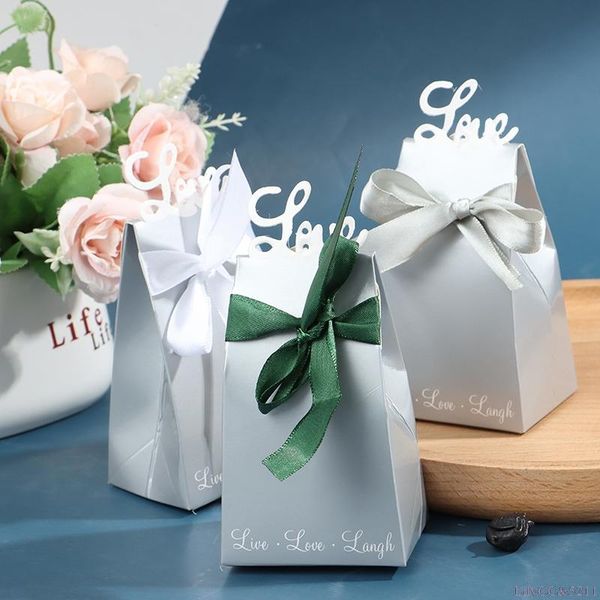 

gift wrap 50pcs/lot green paper candy boxes bags wedding box baby shower favors part