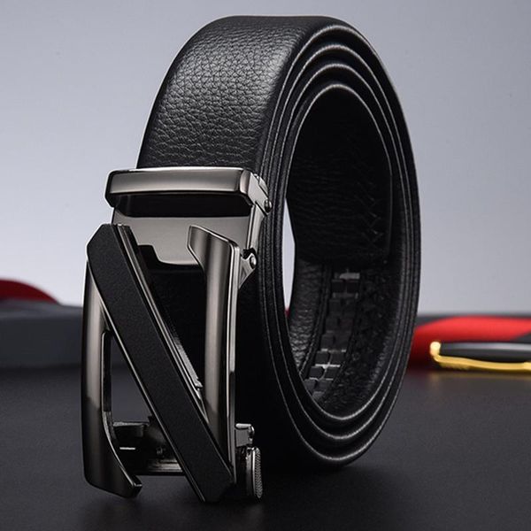 

belts gold and silver buckles can be used by men women. leather high-end boutique z-shaped retro casual fashion business belt, Black;brown