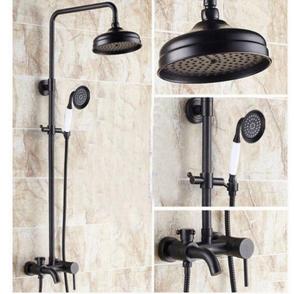 

oil rubbed bronze finish shower faucet mixer tap single handle wall mounted us bathroom sets