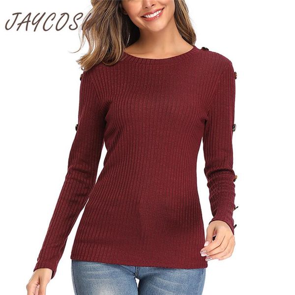 

women's sweaters jaycosin clothes elegant women and pullovers ladies button knitted long sleeve sweater 2021 winter elastic top, White;black