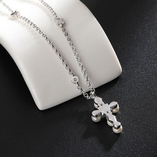 

pendant necklaces 2021 fashion 925 sterling silver shiny zircon cross necklace women wedding exquisite jewelry gifts