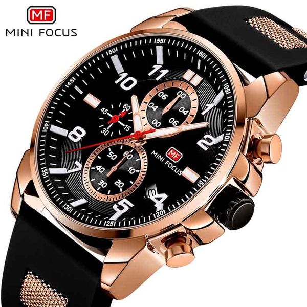 

wristwatches minifocus business men watch silicone strap wrist chronograph blue military quartz watches relogio masculino, Slivery;brown