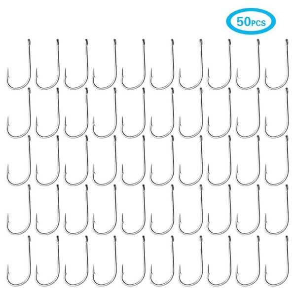 

fishing hooks 50pcs high carbon steel barbed hook fishhooks sea