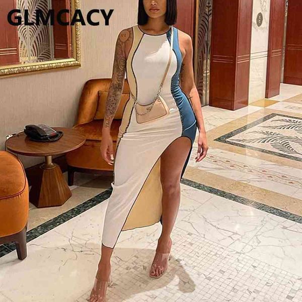 

sleeveless casual slit bodycon dress 210702, Black;gray