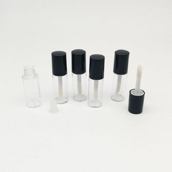 

storage bottles & jars mini 3ml lip gloss tubes with wand round black clear empty lipgloss containers refillable packaging 30pcs 50pcs