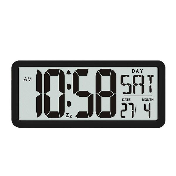 

extra large vision digital wall clock jumbo alarm 13.8" lcd display calendar indoor temperature battery powered clocks