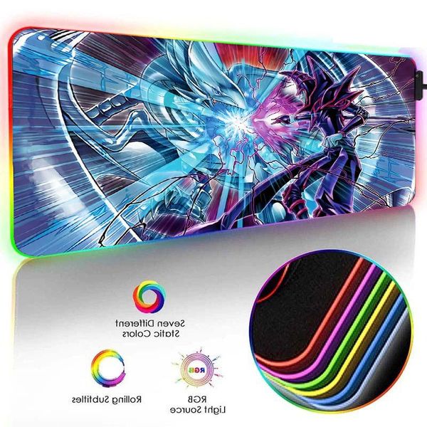 

mouse pads & wrist rests rgb large pad with usb port anime gamer notebook keyboard gaming accessories mousepsd mini pc desk mat led glow xxl