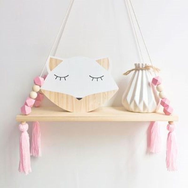

hooks & rails pendant tassel decoration children ornaments nordic board bedroom floating beads clapboard wooden swing wall rope colorful