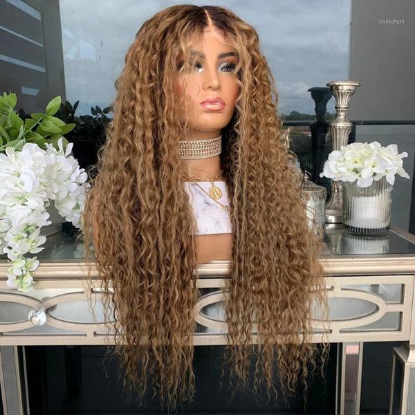 

ombre curly malaysia remy hair lace front wigs with baby 360 frontal 180 density human wigs1, Black;brown