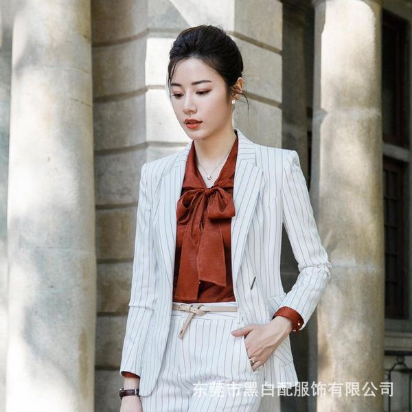 

women's suits & blazers autumn and winter fashion striped women jackets ol blazer ladies long sleeves casual formal outwear plus size, White;black