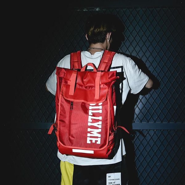 

backpack street trend men mass hip-hop brand reflective ins ultra-fire schoolbag men's fashion clothing