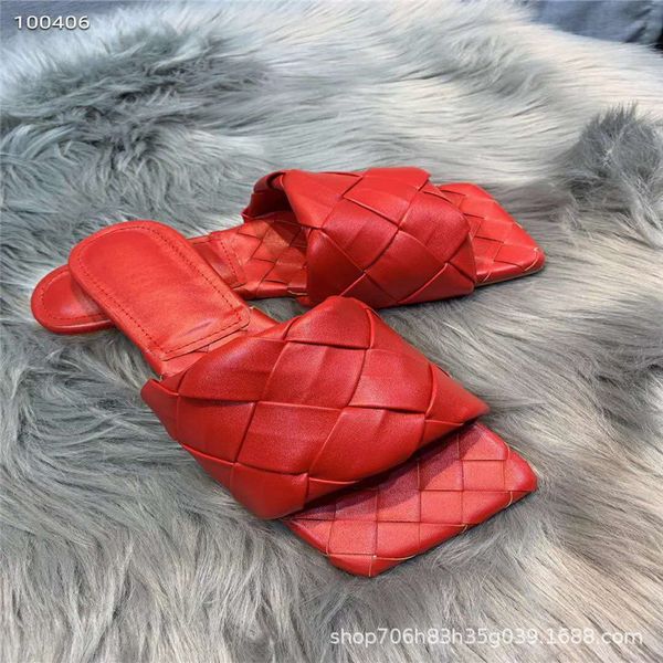 

b net red v square head braided one line thin high heel leather half drag women's fashion wear 20 new flat bottom sandals women ysj, Black