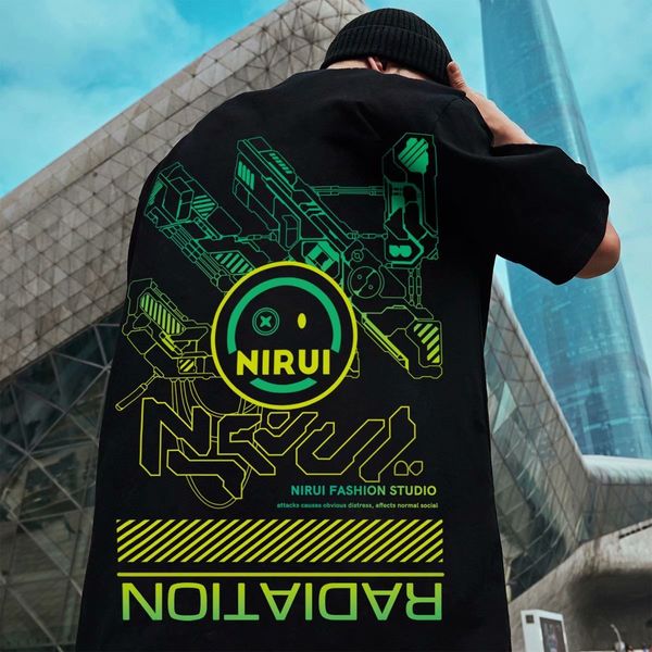 

t shirt street hip hop trendy printed short sleeve for men, White;black