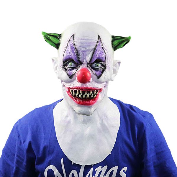 

mask halloween horror headgear thriller movie theme dance props funny devil zombie green horn clown