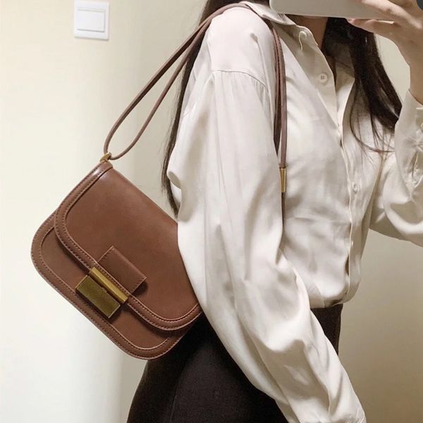 

70% off luxury handbag bag women's 2021 new flap cowhide small square armpit shoulder cross bag leather v0y9 w6su