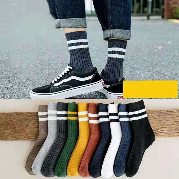 

autumn winter color medium stripe college fashion leisure breathable cotton, Black
