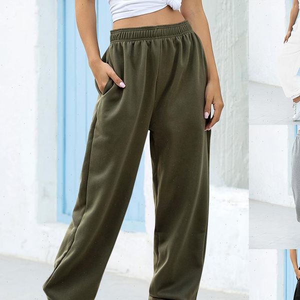 

casual ladys clothing long trousers womens capris elastic waist loose, Black;white