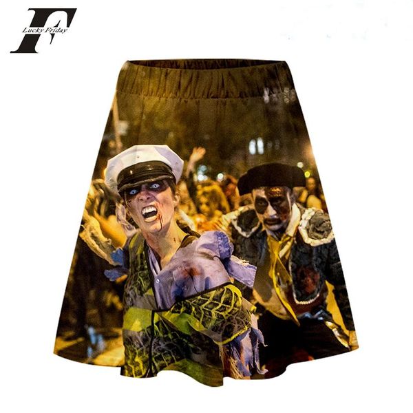 

skirts halloween 3d printed women skirt fashion streetwear short kpop harajuku girls trendy summer wear, Black