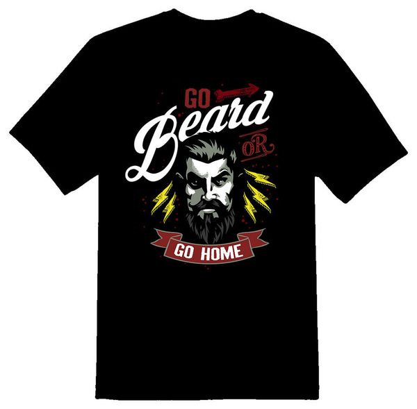 

go beard or go home black or white tee shirt, White;black