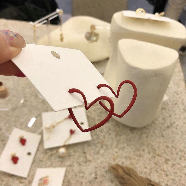 

stud daily red hearts girls hoop earrings love funny bohemian, Golden;silver