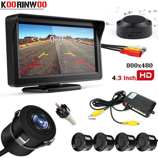 

car rear view cameras& parking sensors koorinwoo video wireless sensor 4 camera with monitor colorful show image distance detector