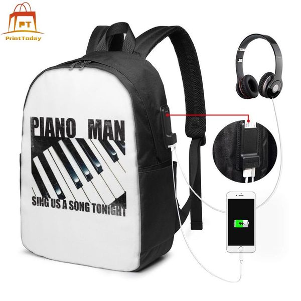 

backpack billy joel backpacks trendy student bag school men - women pattern multi purpose bags