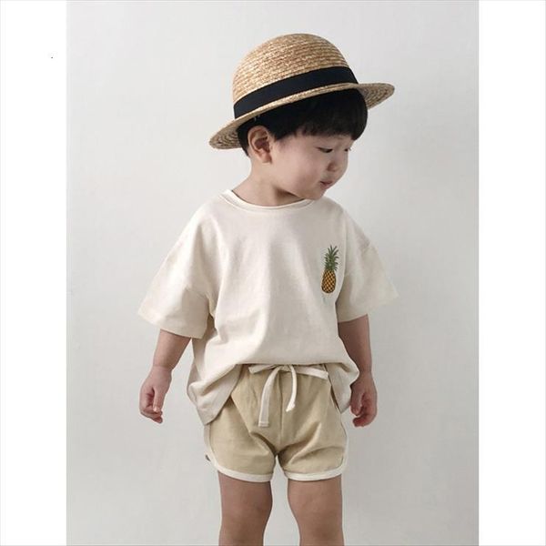 

spring summer toddler t shirt shorts 2 piece clothing set childrens casual suit girls clothes sets baby girl, White