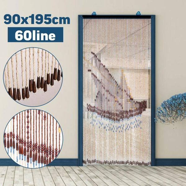 

175x90cm handmade wooden bead curtain doorway hanging blind strips home kitchen door window screen divider curtains & drapes