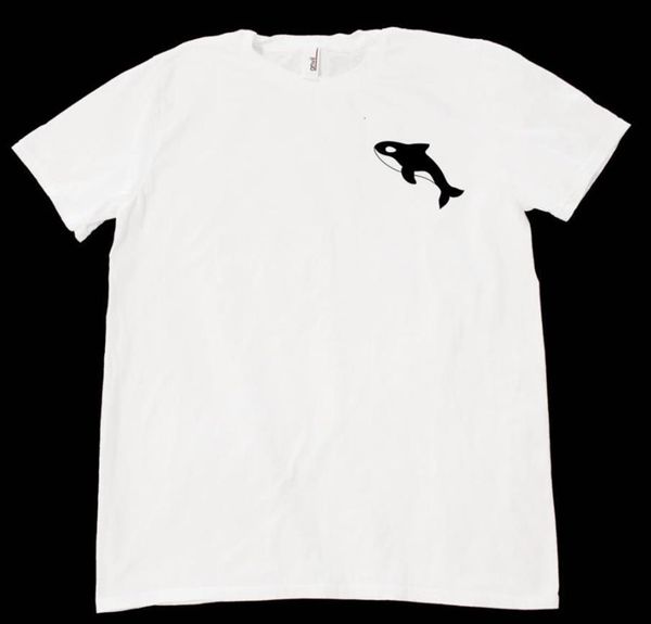 

orca whale print cotton womens t shirt casual funny tee hipster drop ship z 668, White