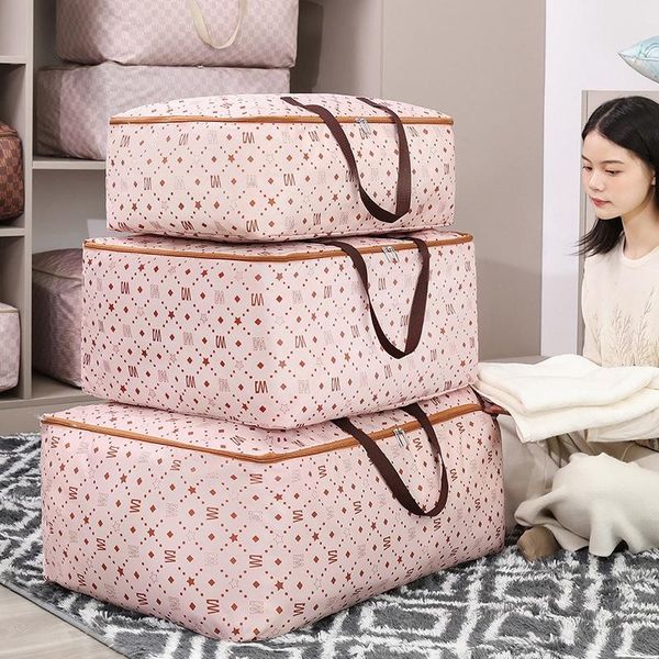 

oxford cloth quilt storage bag waterproof foldable bags moving large capacity simple reusable clothes