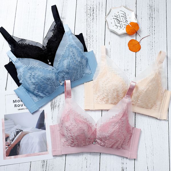 

bras sets straight beauty salon, mask cup, large size bra, breast milk, no bra., Red;black