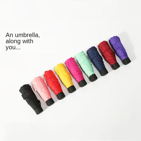 

umbrellas 180g mini pocket parasol light fashion 5 folding umbrella rain women gift men girls anti-uv waterproof portable travel