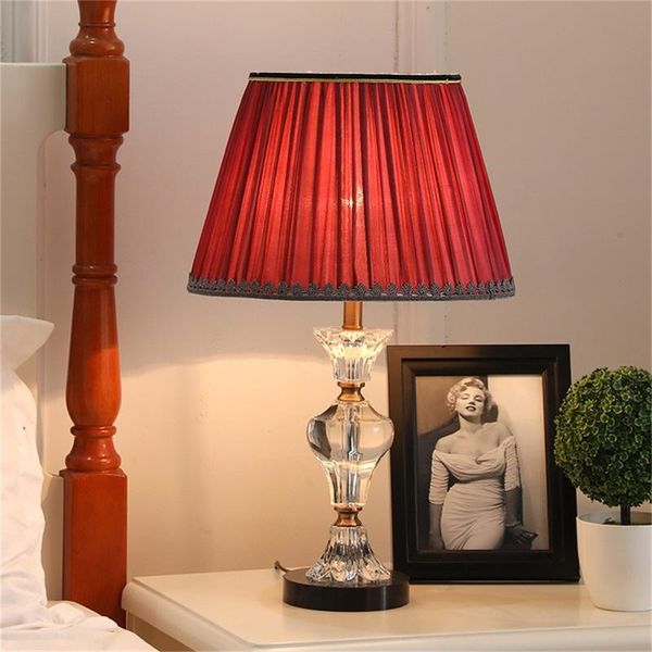 

table lamp crystal modern beside led desk light luxury decorative for home foyer bedroom office el study lamps