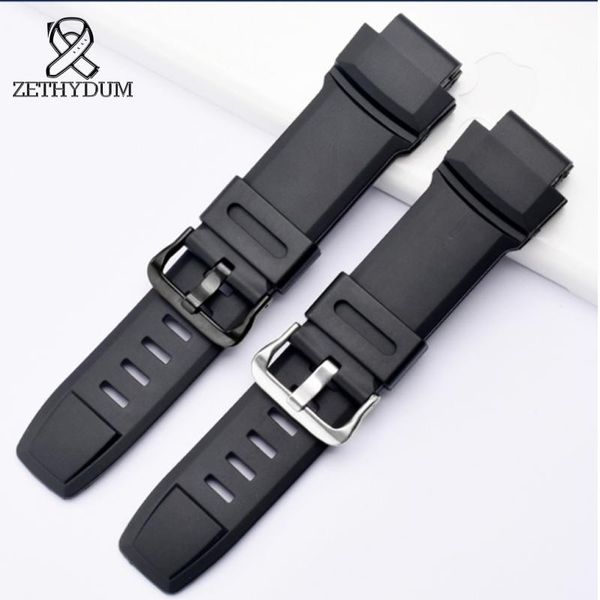 

watch bands for prg-260 / 550 250 prw-3500 2500 5100 waterproof sweat resistance natural rubber strap men's accessories, Black;brown