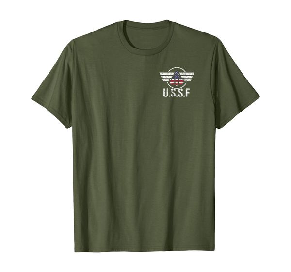

space force shirt. retro style ussf t-shirt, White;black