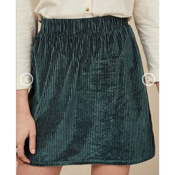 

skirts est women green elastic waist short mini skirt with lurex detail, Black