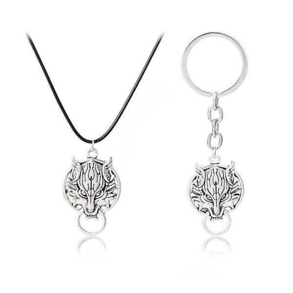 

charming vintage men punk wolf badge pendant necklace shirt suit collar jewelry gift for necklaces, Silver