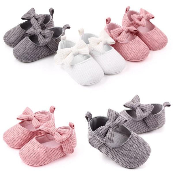 

first walkers born toddler shoes knitted soft sole bowknot baby walker cotton for girls