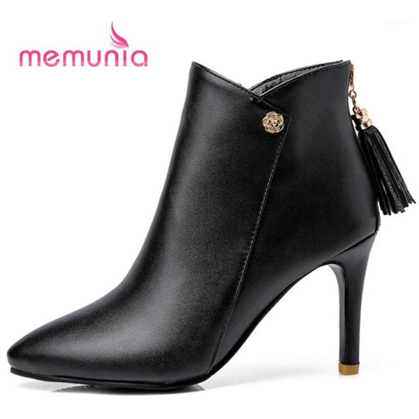 

boots memunia large size 31-47 women extreme high heels fashion sweet fringe 2021 arrive ankle1, Black