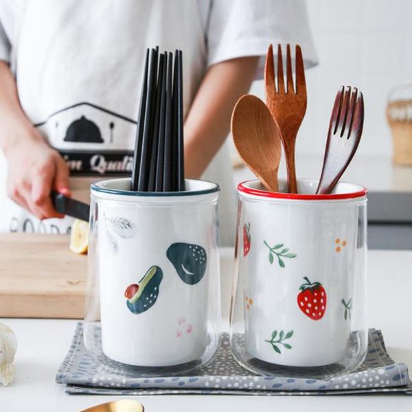 

nordic simple ceramic chopsticks container cage small fresh kitchen tableware