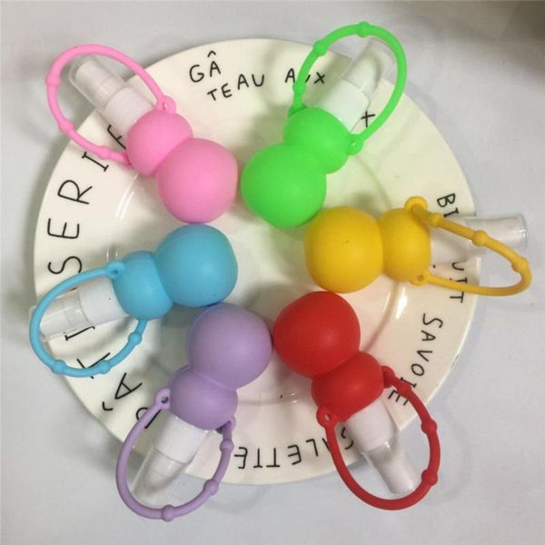

storage bottles & jars 30ml silicone cartoon gourd shape hand sanitizer empty bottle mini portable gel spray with lanyard travel accessories