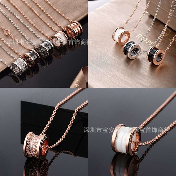 

silver black 925 and white ceramic little red man japanese korean fashion small manyao rose gold spring couple necklace